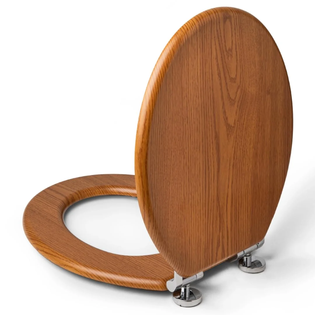 Cambridge Oak Toilet Seat | Wood Oak Effect | Traditional Style | Soft Close Hinges | Universal Size | Bathroom Toilet Seats - Image 7