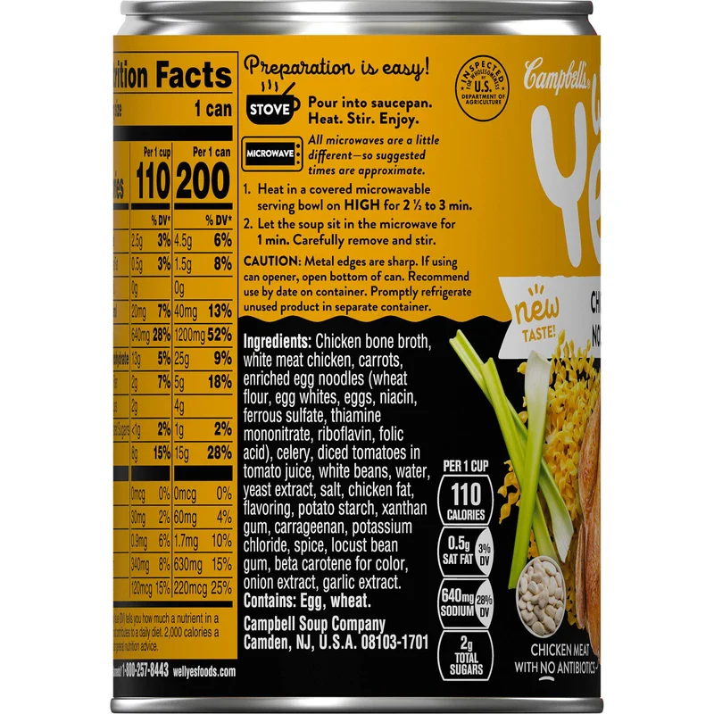 Campbell's Well Yes! Chicken Noodle Soup, 15 Grams of Protein, 16.2 Ounce Can - Image 6
