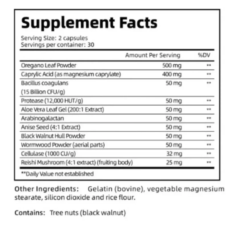 Candida Cleanse 60 Capsule-Detox Natural Herbs Colon Support & Intestinal 100% - Image 3