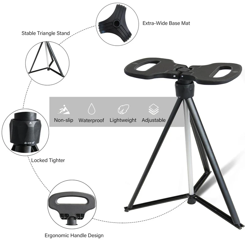 Cane with Seat 2-in-1 Portable Walking Stick with Seat for Men & Women Folding Lightweight Sturdy Tripod Cane Foldable Stool Mobility Aid Crutch Chair with Travel Bag for Elderly, Seniors & Handicap - Image 2