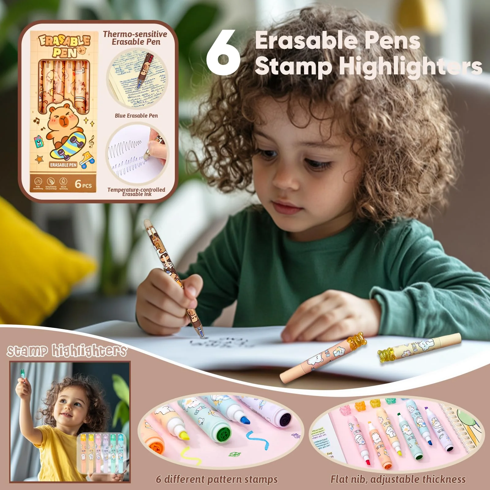 Capybara Stationery Gift Set for Kids,28 Pcs Cute School Supplies Kit with Pencil Case,Notebook,Stickers – Practical and Fun Christmas, Easter or Birthday Gift Ideas for 6–12 Years Old Girls & Boys - Image 2