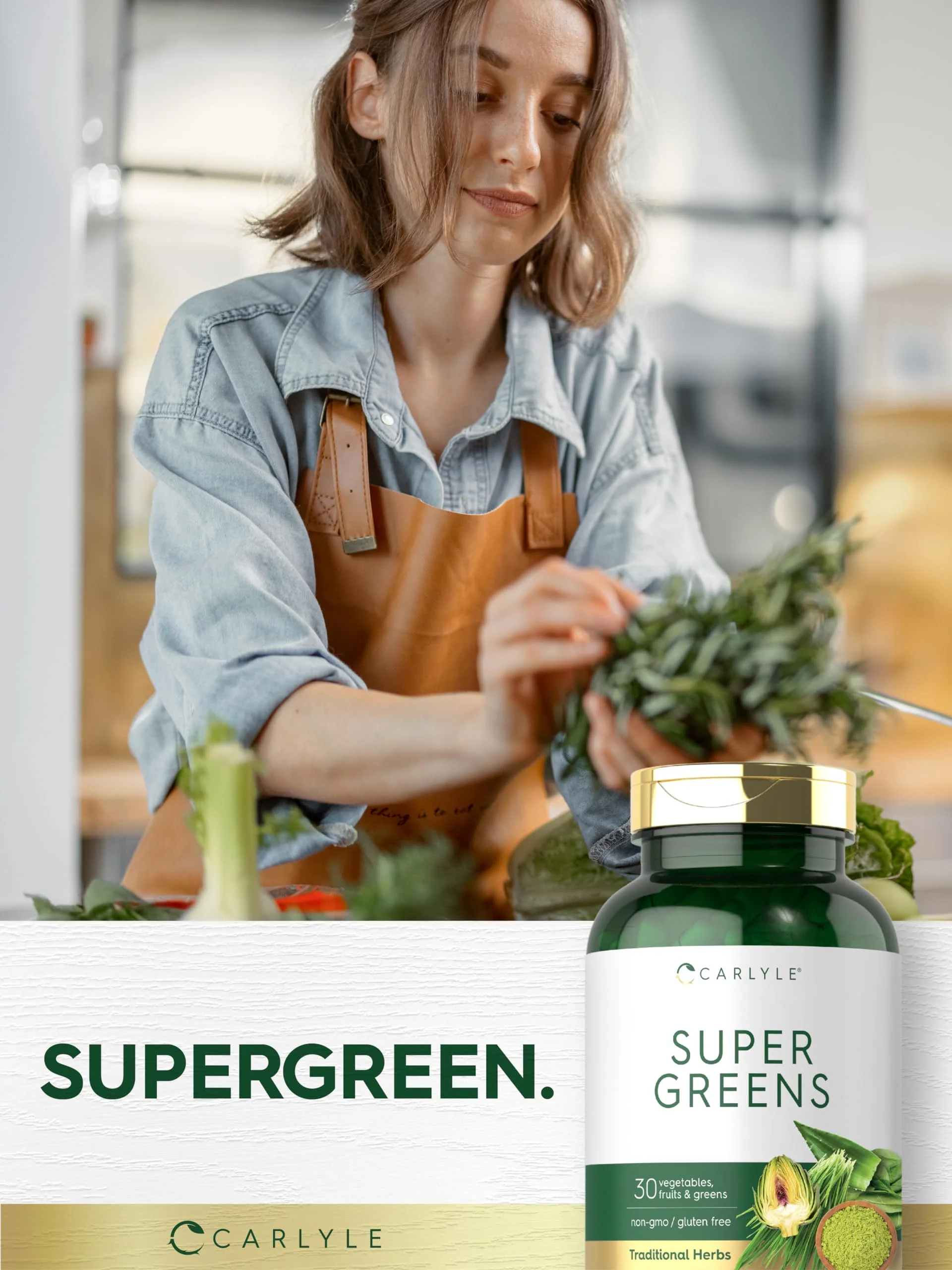 Carlyle Super Greens Capsules | 250 Count | Non-GMO & Gluten Free Supplement - Image 3
