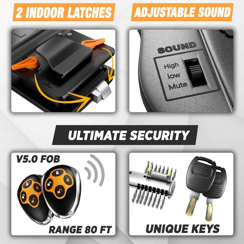 CARMTEK - 10 Digits RV Keyless Entry Door Lock | 100% Metal RV Door Lock Keyless Entry | Keyless RV Door Locks w/ 2 Inside Latches | RV Keyless Locks w/ 2 Fobs | Only Fit 3.75" x 2.75" Lock Hole - Image 5