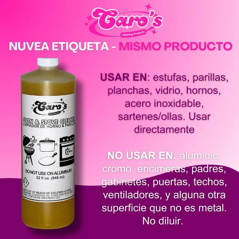 Caro's Pack de 32oz Limonazo, Removedor de Sarro, Desgrasa Degreaser, & Oven Cleaner Limpiador de Hornos Household - Image 4