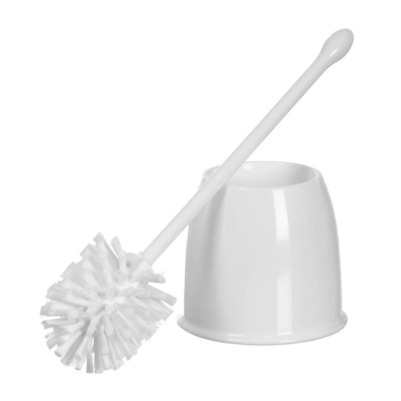 Casabella Toilet Bowl Brush with Holder Set, White - Image 2