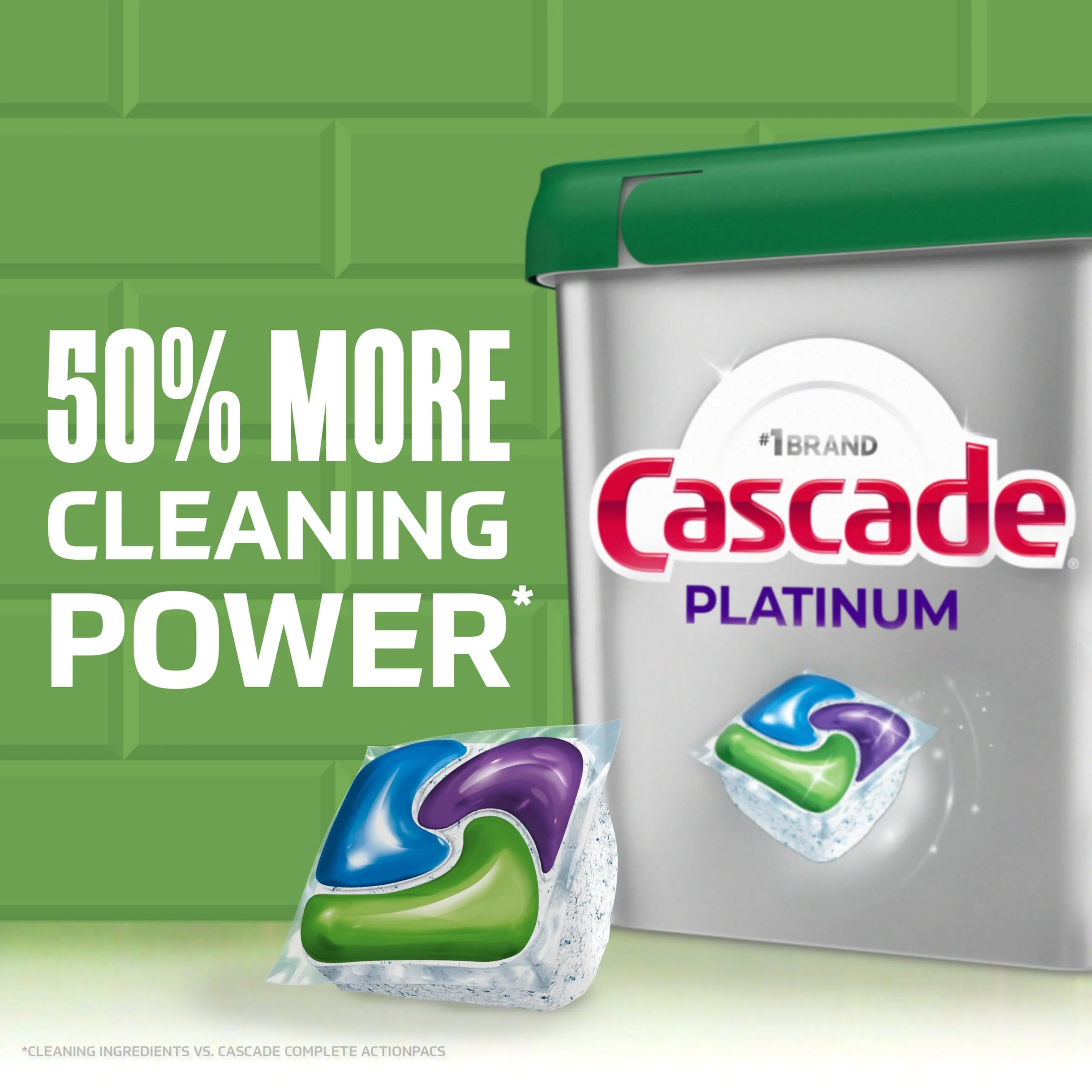 Cascade Platinum Dishwasher Pods, Dishwasher Detergent, Dish Detergent Soap, Fresh, 59 Count - Image 8