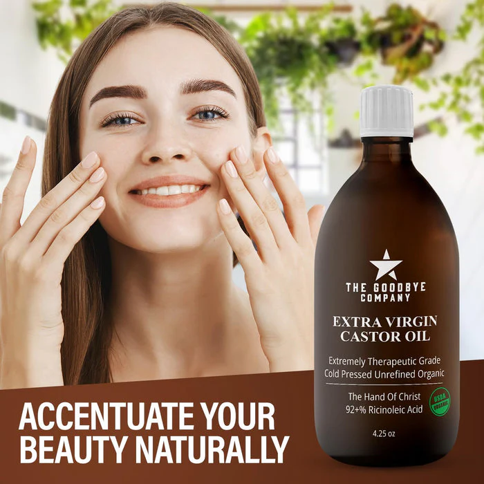 Castor Oil USDA Certified Organic Glass Bottle Pure Cold-Pressed - (120 mL) 100% Natural Virgin Castor Oil Unrefined Moisturizing for Skin Hair Growth, Food Grade Hexane & BPA Free (4.25 Ounces) - Image 3