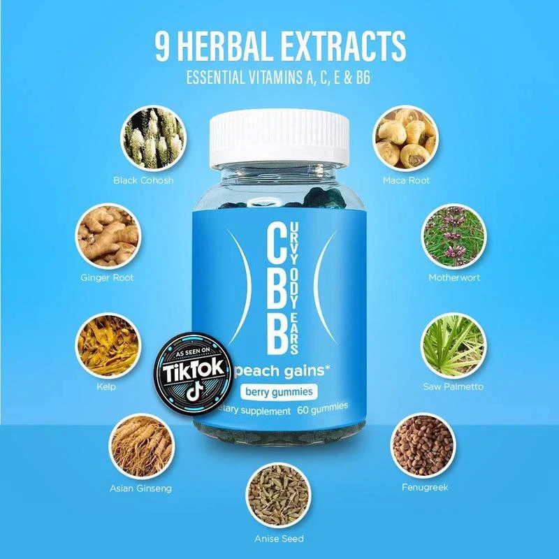 CBB Gummies - Women's Support Supplement - One Month Supply - Berry Flavored - Essential Vitamins and Herbal Extracts - Dietary