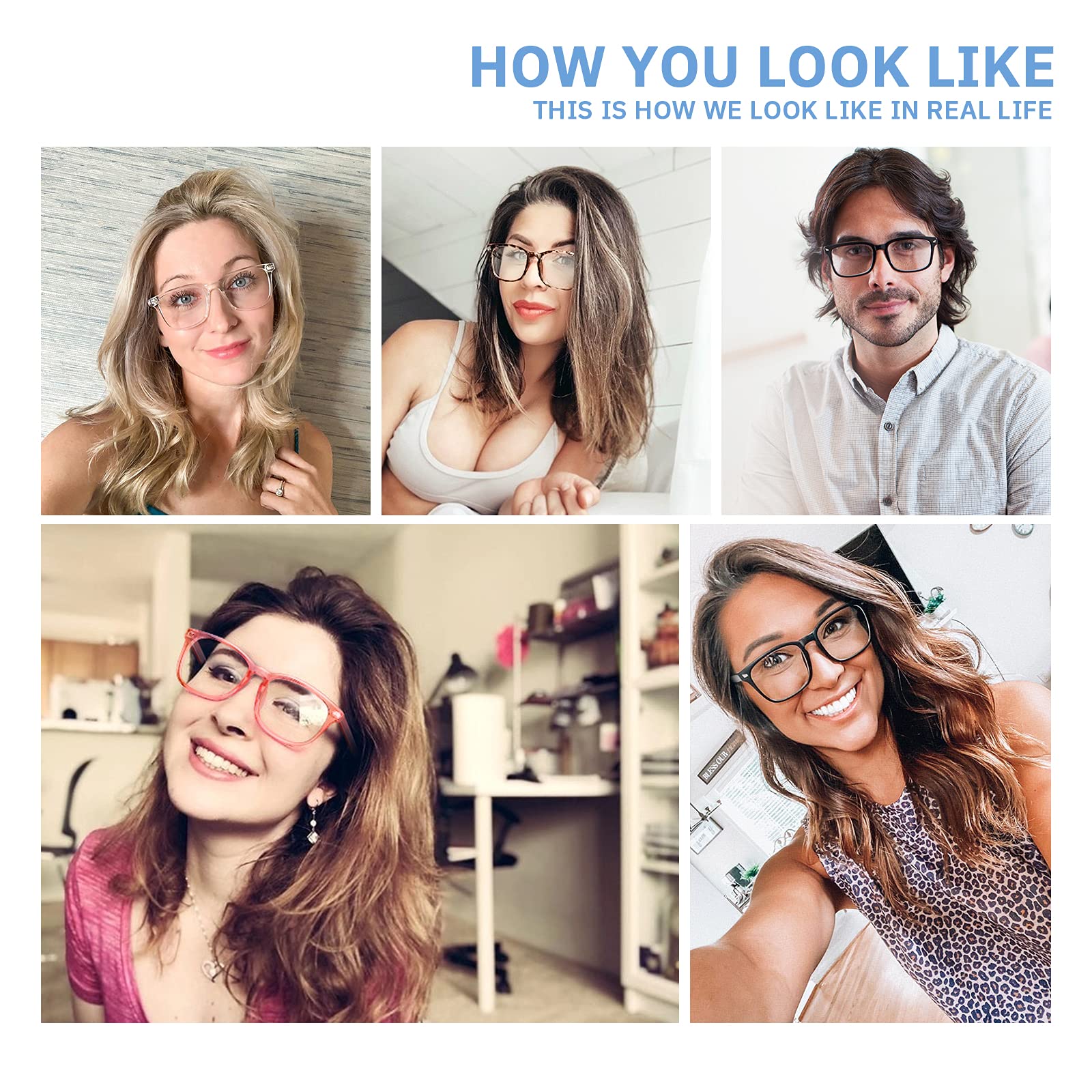 CCVOO Reading Glasses for Women/Men, Eyeglasses, Blue Light Readers for Women/Men, Computer Eye Glasses, Cheaters - Image 2