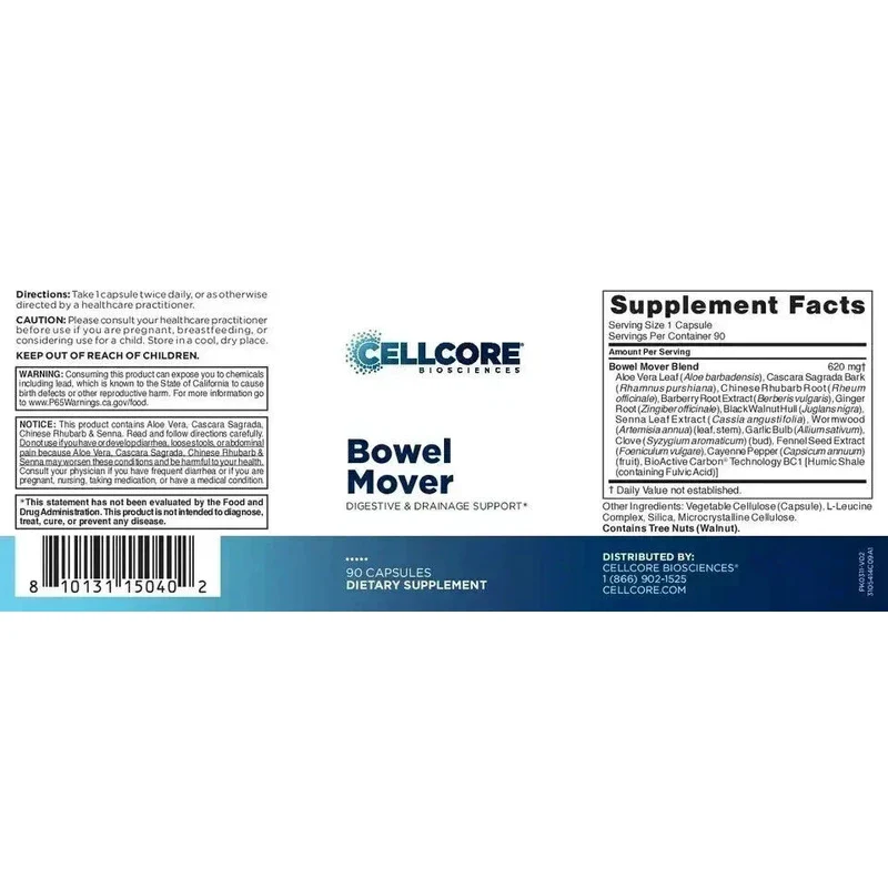 CELLCORE Bowel Mover 90 Capsules -Digestive & Drainage - Image 3
