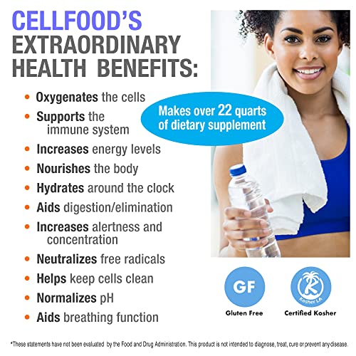 Cellfood Liquid Concentrate, 1 oz. - Original Oxygenating Immune Support Formula - Seaweed Sourced Minerals, Enzymes, Amino Acids, Electrolytes - Gluten Free, Non-GMO, Certified Kosher - Image 5