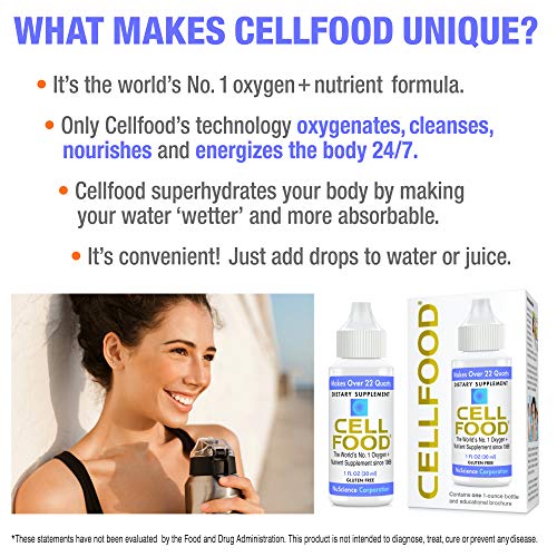 Cellfood Liquid Concentrate, 1 oz. - Original Oxygenating Immune Support Formula - Seaweed Sourced Minerals, Enzymes, Amino Acids, Electrolytes - Gluten Free, Non-GMO, Certified Kosher - Image 7