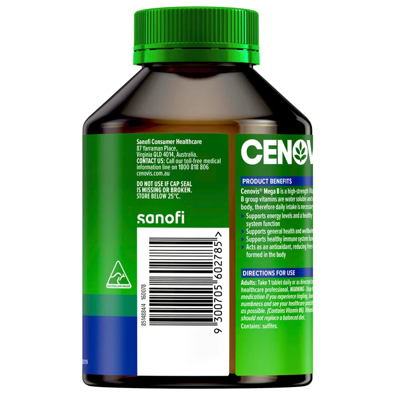 Cenovis Mega B - High strength Vitamin B Tablets - Supports Energy Levels - Supports Nervous System, 200 Tablets - Image 9