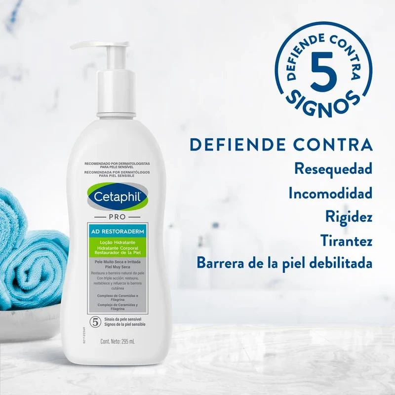 CETAPHIL PRO AD Restoraderm Hidrtante 1 pz 295 ml Restaura, Restablece y Refuerza la Barrera Cutánea Recomendada por Dermatólogos para Piel Sensible - Image 6