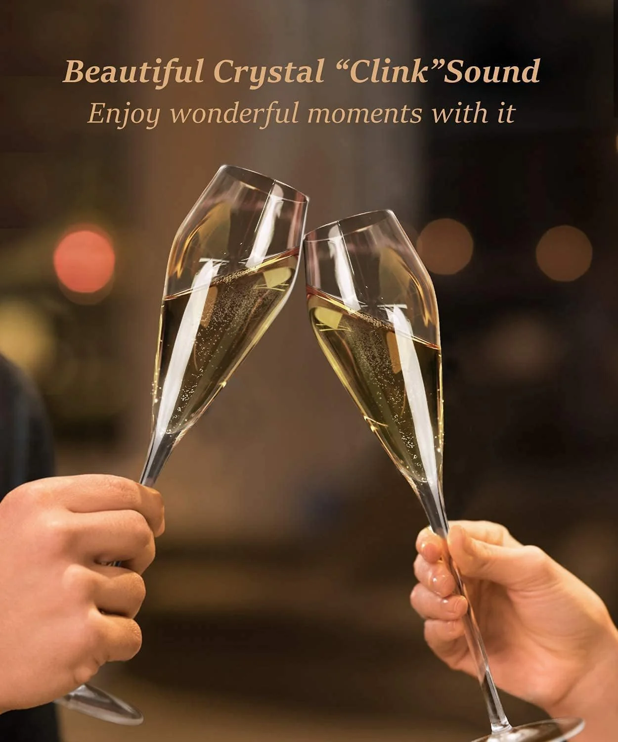Champagne Flutes Glasses Set of 4, Hand Blown Crystal Wedding Flutes Glass, Ideal for Weddings, Anniversaries, Christmas, Special Days, 10.5 inch, 7.5 oz, Clear - Image 5