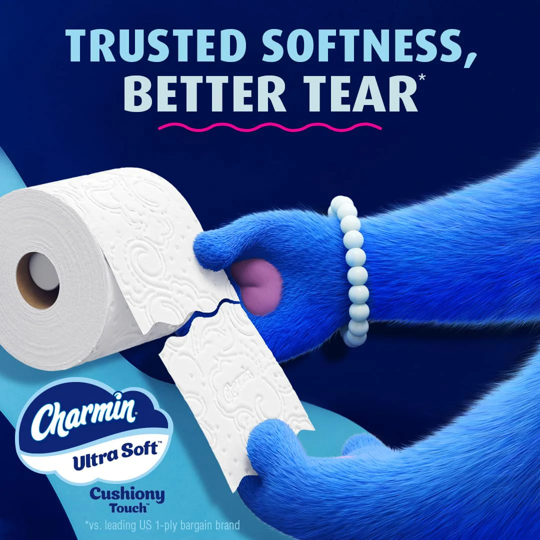 Charmin Ultra Soft Cushiony Touch Toilet Paper, 24 Family Mega Rolls = 123 Regular Rolls - Image 23