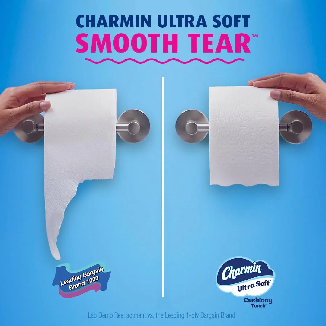 Charmin Ultra Soft Cushiony Touch Toilet Paper, 24 Family Mega Rolls = 123 Regular Rolls - Image 24
