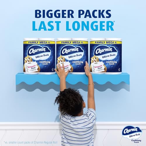 Charmin Ultra Soft Cushiony Touch Toilet Paper, 24 Family Mega Rolls = 123 Regular Rolls - Image 53