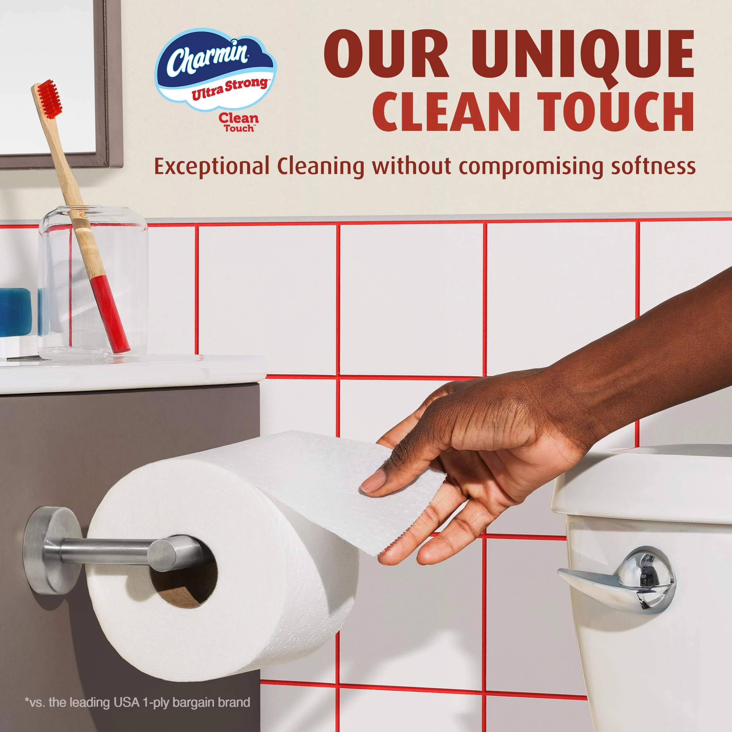 Charmin Ultra Strong Clean Touch Toilet Paper, 30 Family Mega Rolls = 150 Regular Rolls - Image 9