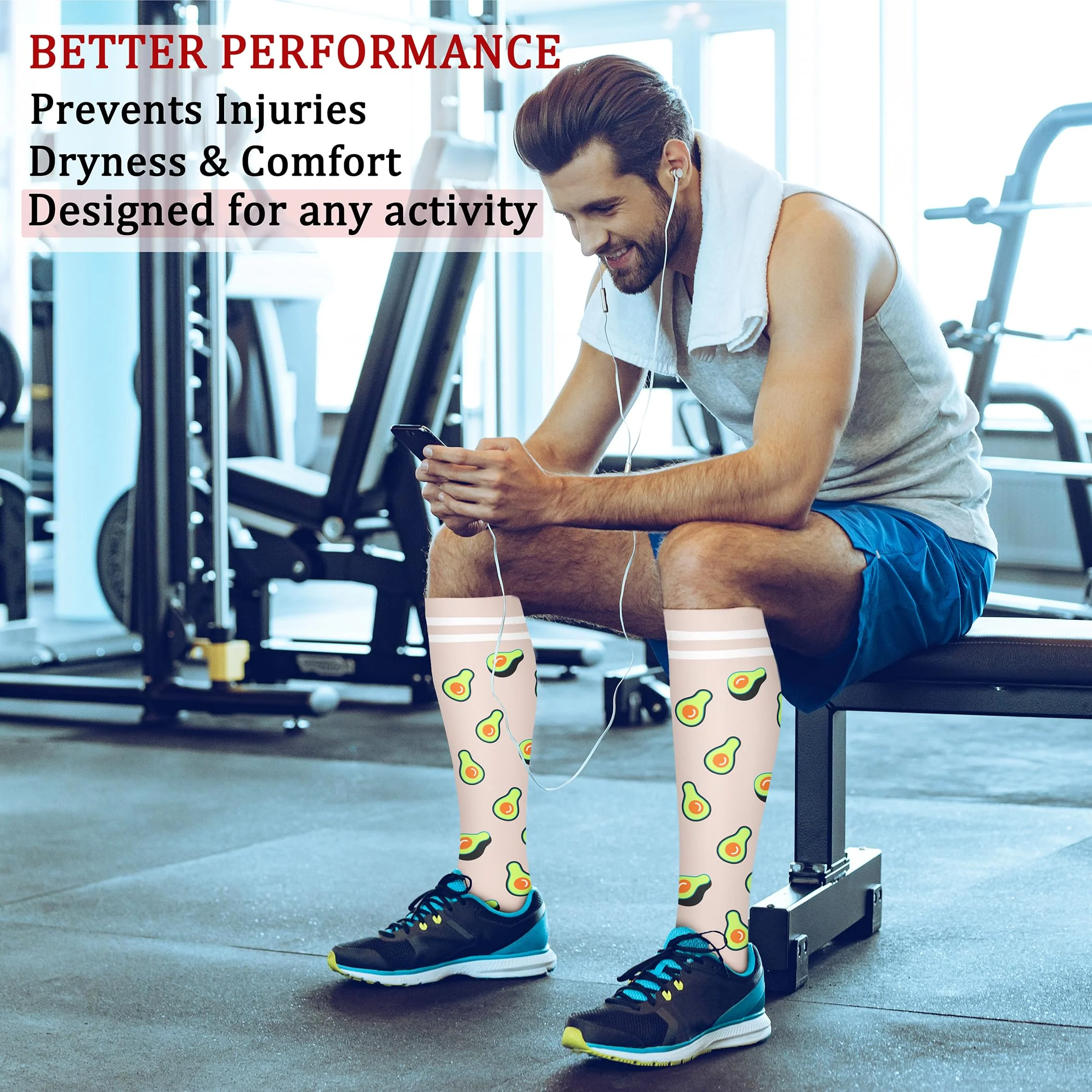 CHARMKING Compression Socks for Women & Men (8 Pairs) 15-20 mmHg Graduated Copper Support Socks are Best for Pregnant, Nurses - Boost Performance, Circulation, Knee High & Wide Calf (L/XL, Multi 54) - Image 6