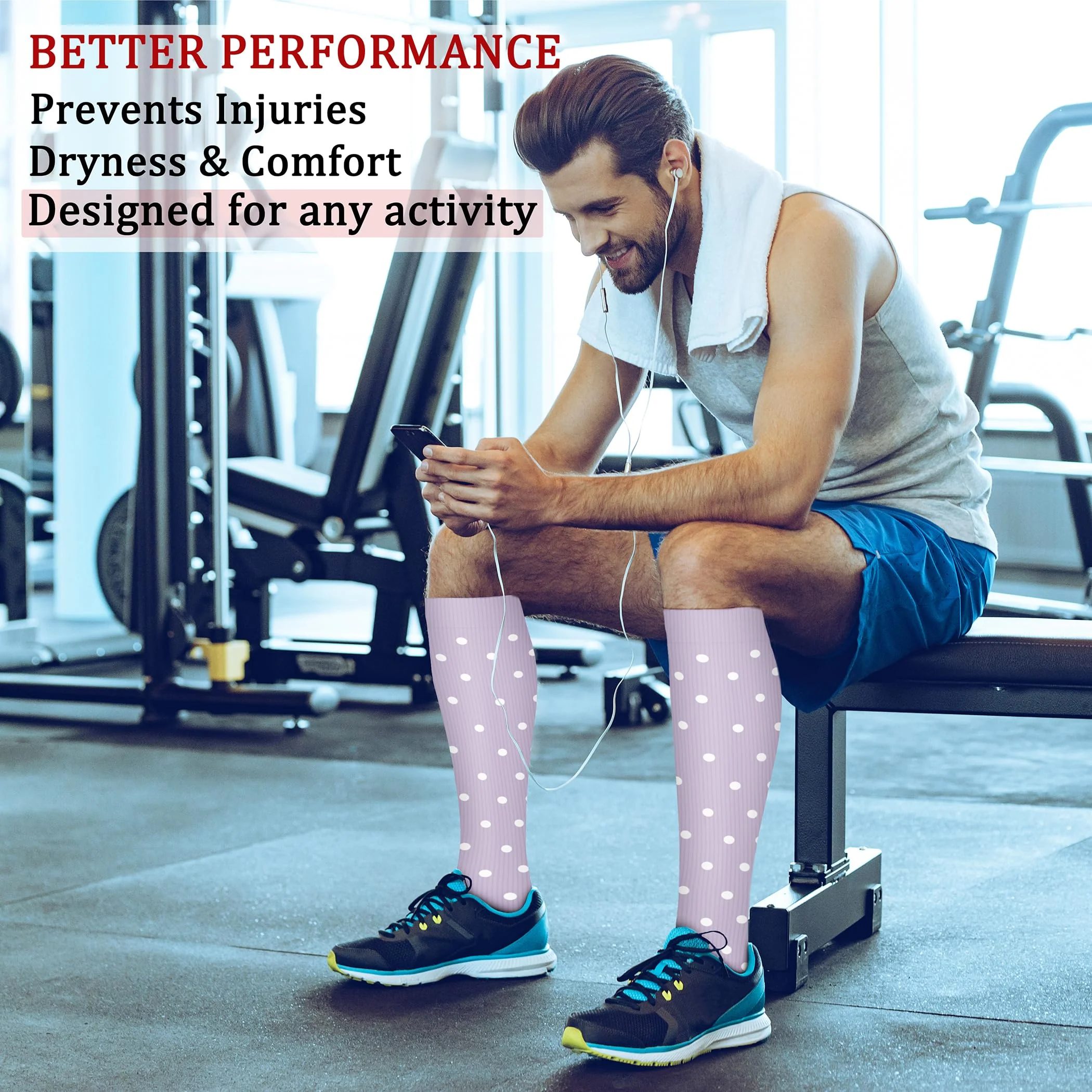 CHARMKING Compression Socks for Women & Men (8 Pairs) 15-20 mmHg Graduated Copper Support Socks are Best for Pregnant, Nurses - Boost Performance, Circulation, Knee High & Wide Calf (L/XL, Multi 58) - Image 6