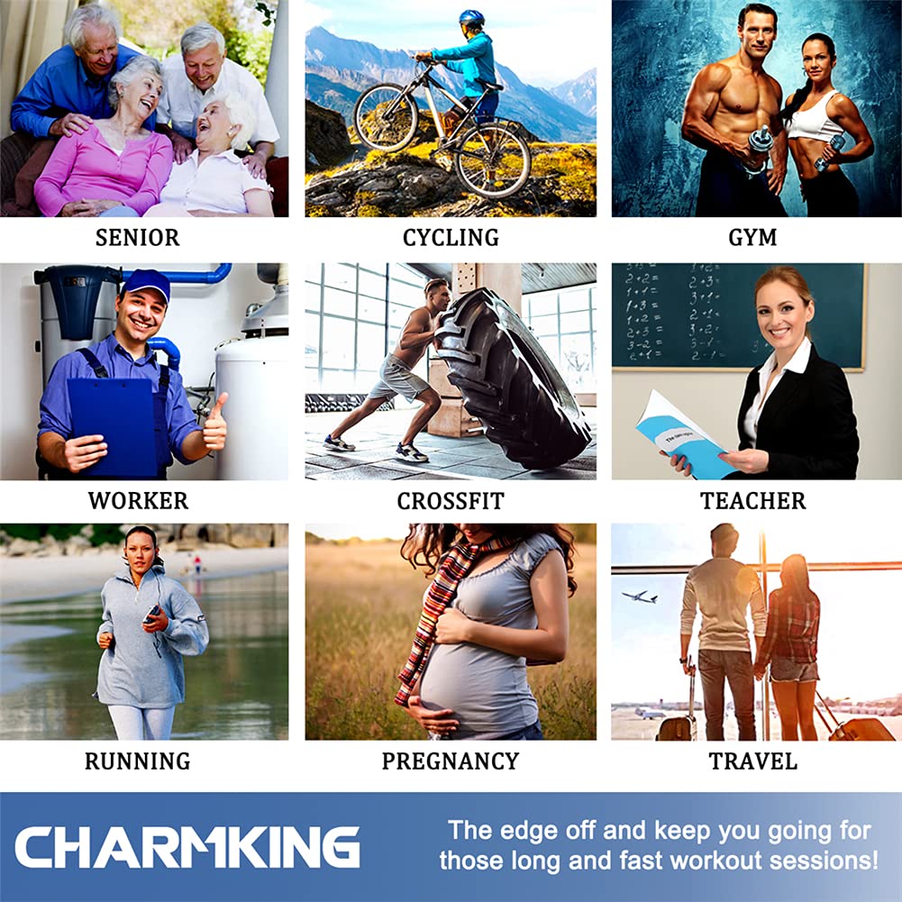 CHARMKING Compression Socks for Women & Men (8 Pairs) 15-20 mmHg Graduated Copper Support Socks are Best for Pregnant, Nurses - Boost Performance, Circulation, Knee High & Wide Calf (S/M, Multi 06) - Image 2
