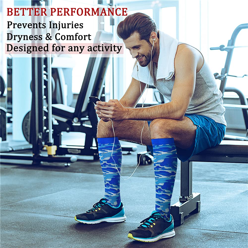 CHARMKING Compression Socks for Women & Men (8 Pairs) 15-20 mmHg Graduated Copper Support Socks are Best for Pregnant, Nurses - Boost Performance, Circulation, Knee High & Wide Calf (S/M, Multi 13) - Image 6