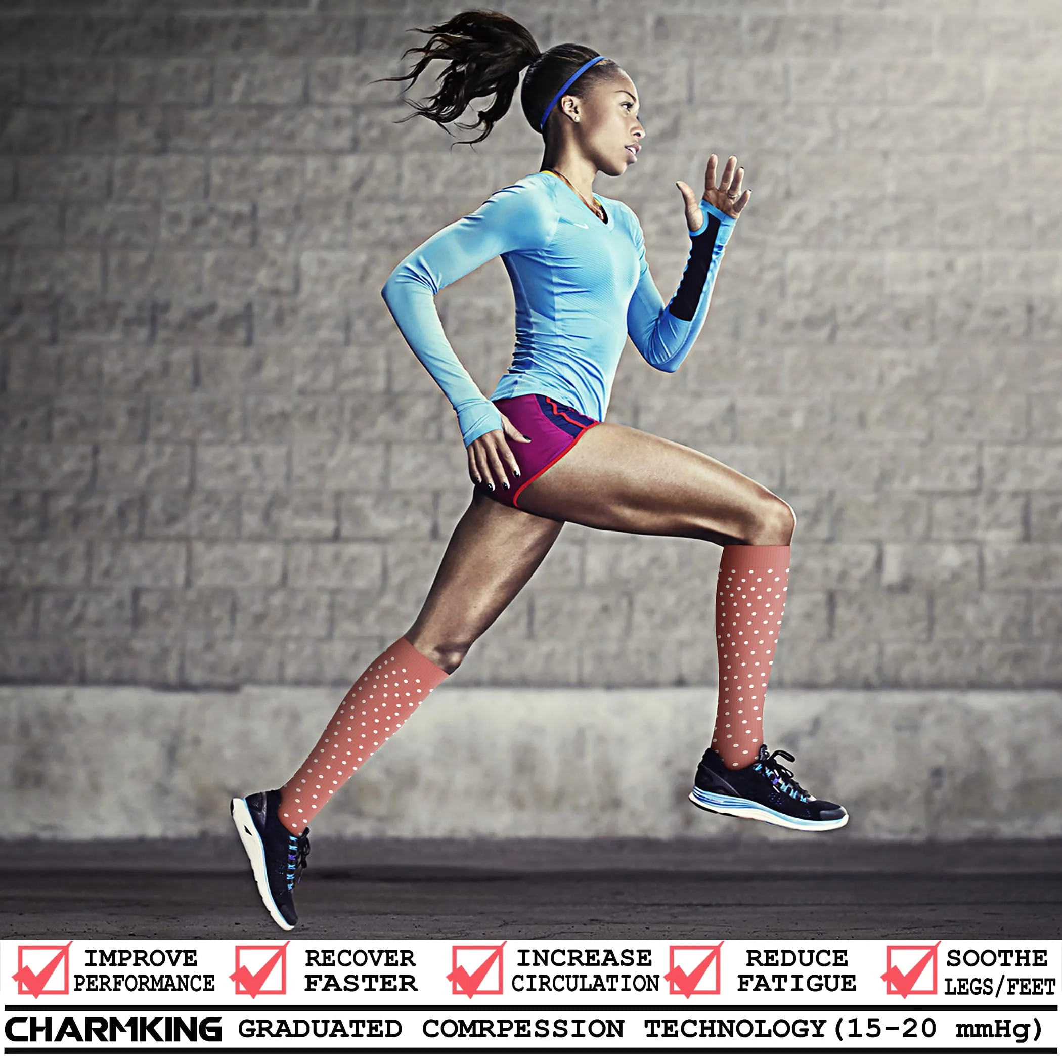 CHARMKING Compression Socks for Women & Men Circulation 8 Pairs 15-20 mmHg is BEST Graduated for Nurses, Support, Athletics, Cycling, Running, Flight Travel, Pregnancy, Boost Performance(Multi 46,S/M) - Image 7