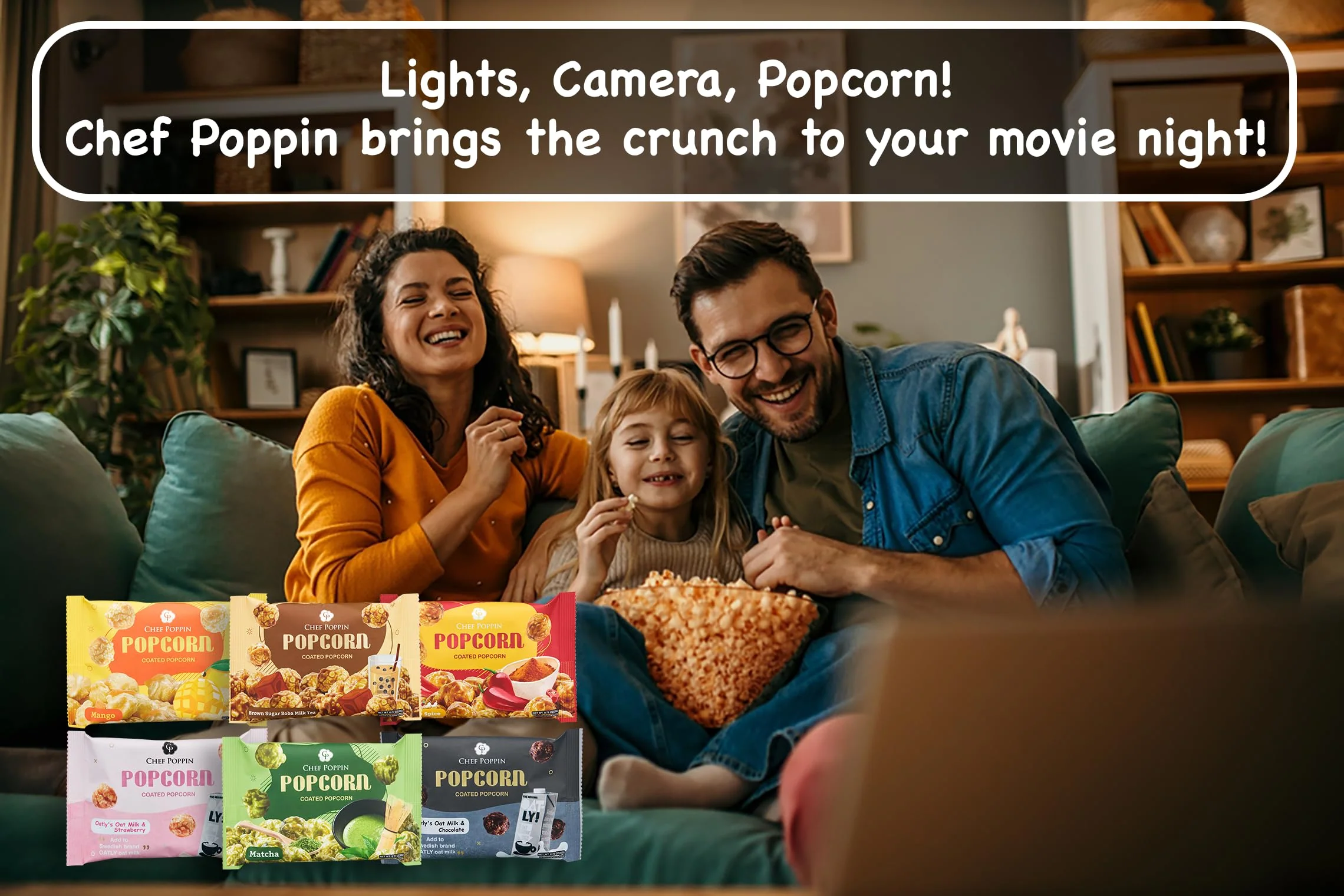 CHEF POPPIN Gourmet Flavored Popcorn, Non-GMO, Melody Box A (Matcha + Boba Tea + Mango + Chili + Chocolate Oat milk + Strawberry Oat milk), Variety Pack, .71 oz Each Bag - Image 2