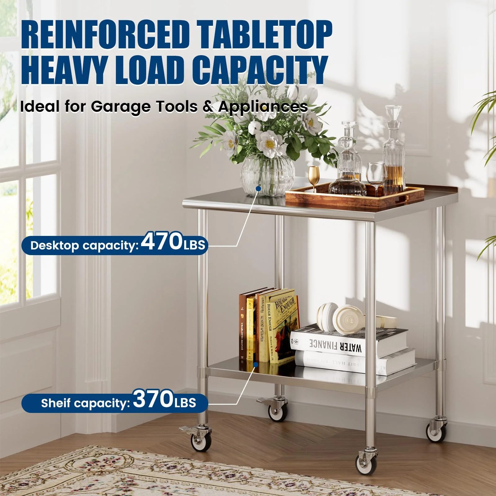 Chingoo Stainless Steel Work Table 30x36 Inch with Adjustable Undershelf & Backsplash, Heavy-Duty Prep Table for Commercial Kitchen, Restaurant, Garage, Outdoor - Image 8