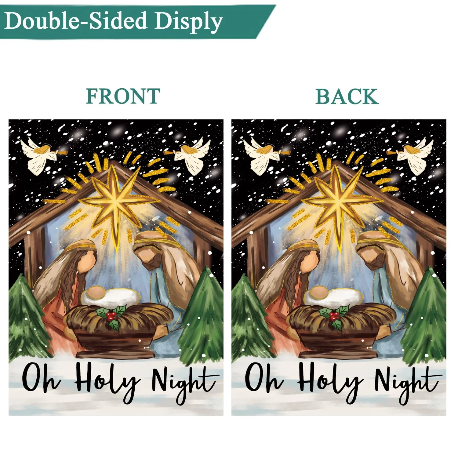 Christian Seasonal Garden Flags Set of 12 Double Sided 12 x 18 Inch Cross Yard Flags, Small Flags for Outside, Fall Winter Easter Christmas Outdoor Flags, Holiday Garden Flags for All Seasons - Image 6