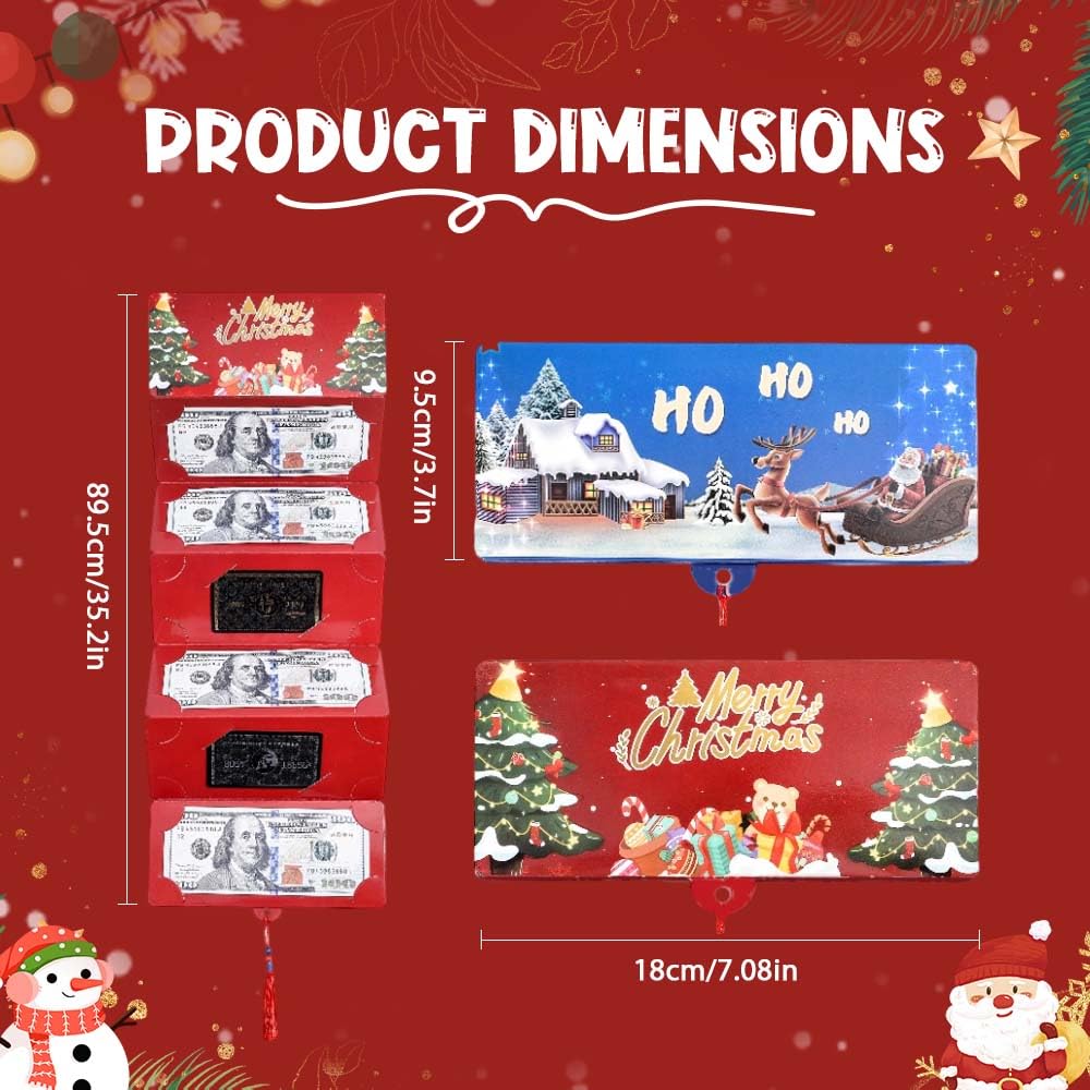 Christmas Cash Gift Envelope, 2025 New Christmas Money Holders with 10 Slots for Cash, Surprise Money Envelopes Gift Card Women Men Girls Boys Birthday Holiday (Red-3 pack) - Image 7