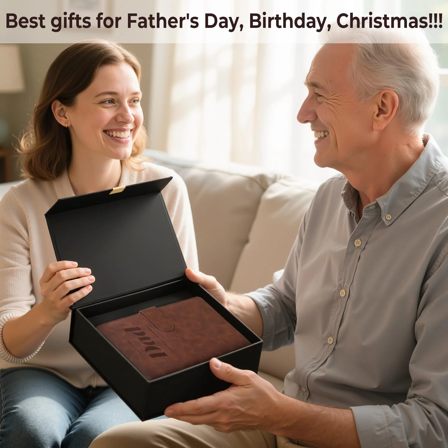 Christmas Gifts for Dad – Leather Guided Journal to Share His Life Story – Dad Birthday Gift from Daughter or Son - Legacy Memory Book Keepsake with Prompts - Ideal Gifts for Fathers Day - Image 2