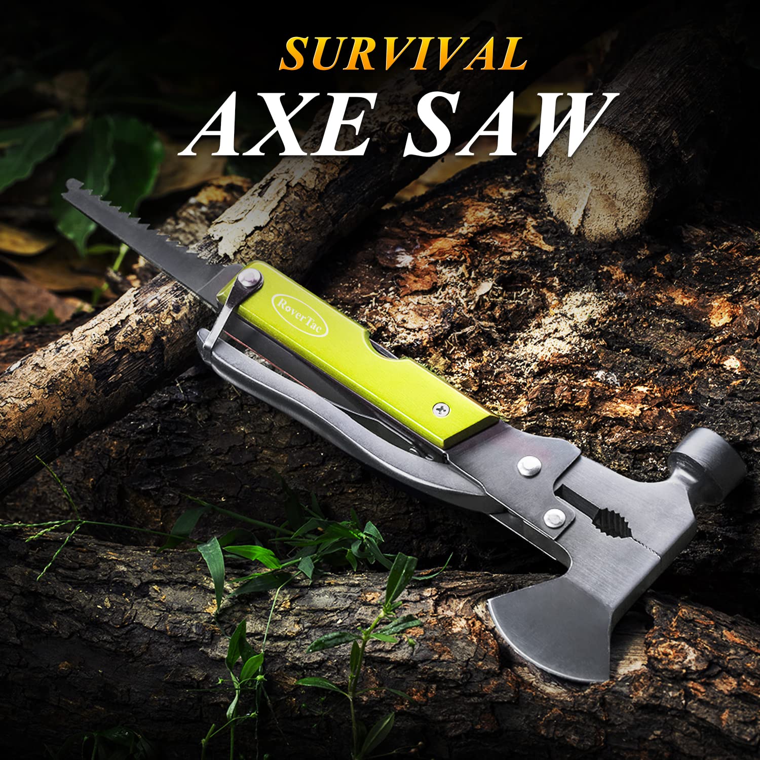 Christmas Gifts for Men Dad, RoverTac Multitool Axe for Mens Gifts, Gifts for Dad Husband Dad Boyfriend, Christmas Gifts Mens Stocking Stuffers-14 in 1 Multi Tool Axe Hatchet - Image 4