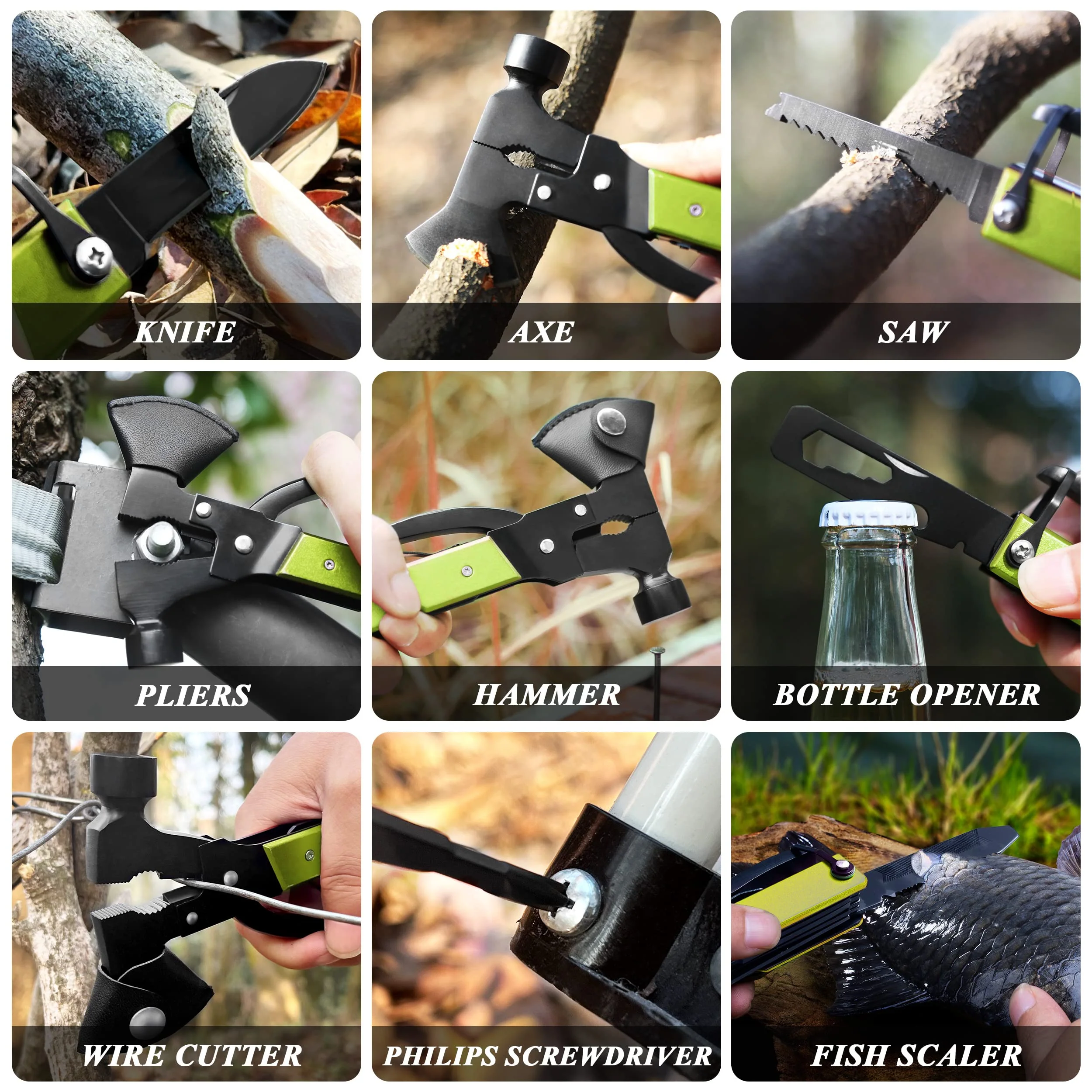 Christmas Gifts for Men Dad, RoverTac Multitool Axe for Mens Gifts, Gifts for Dad Husband Dad Boyfriend, Christmas Gifts Mens Stocking Stuffers-14 in 1 Multi Tool Axe Hatchet - Image 5