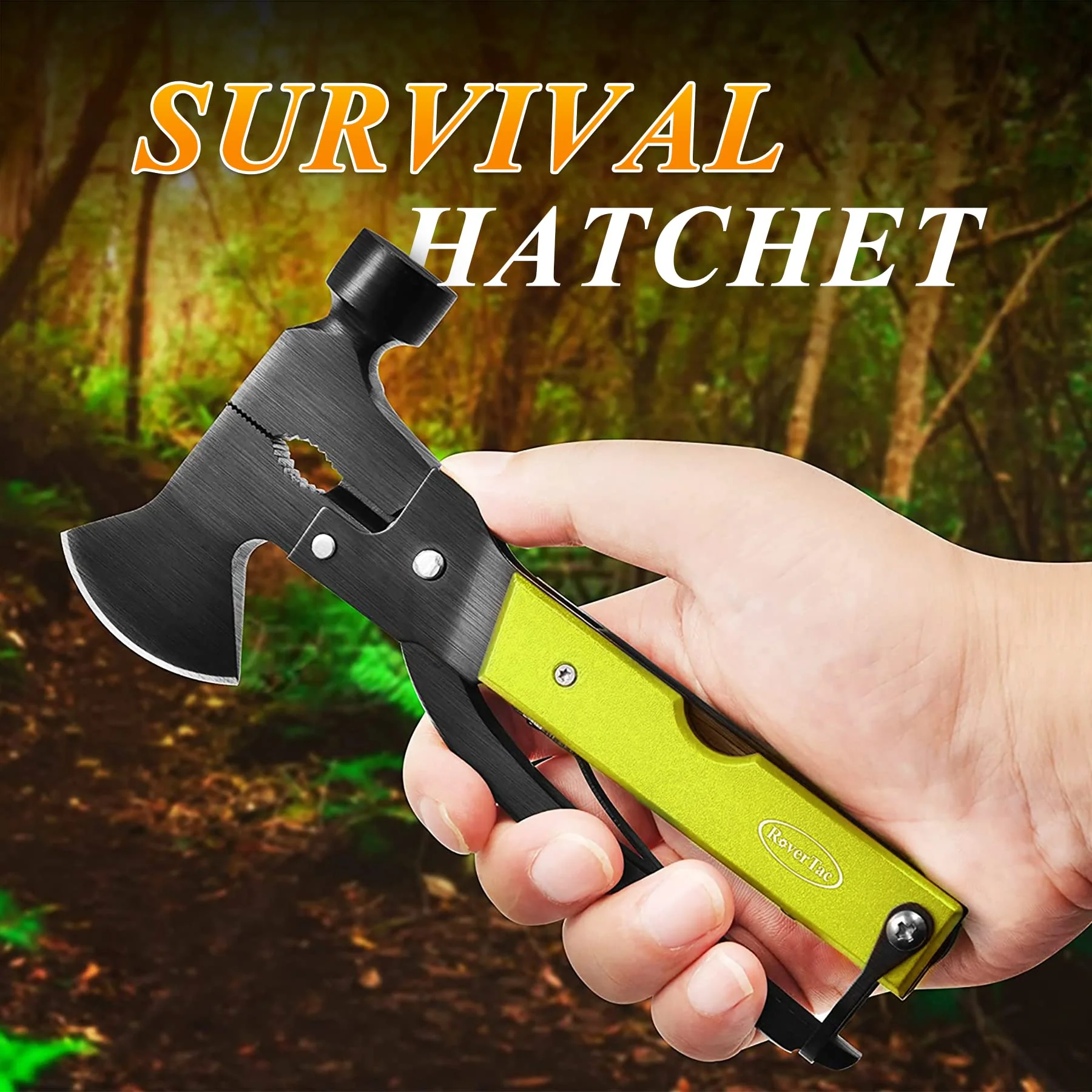 Christmas Gifts for Men Dad, RoverTac Multitool Axe for Mens Gifts, Gifts for Dad Husband Dad Boyfriend, Christmas Gifts Mens Stocking Stuffers-14 in 1 Multi Tool Axe Hatchet - Image 6