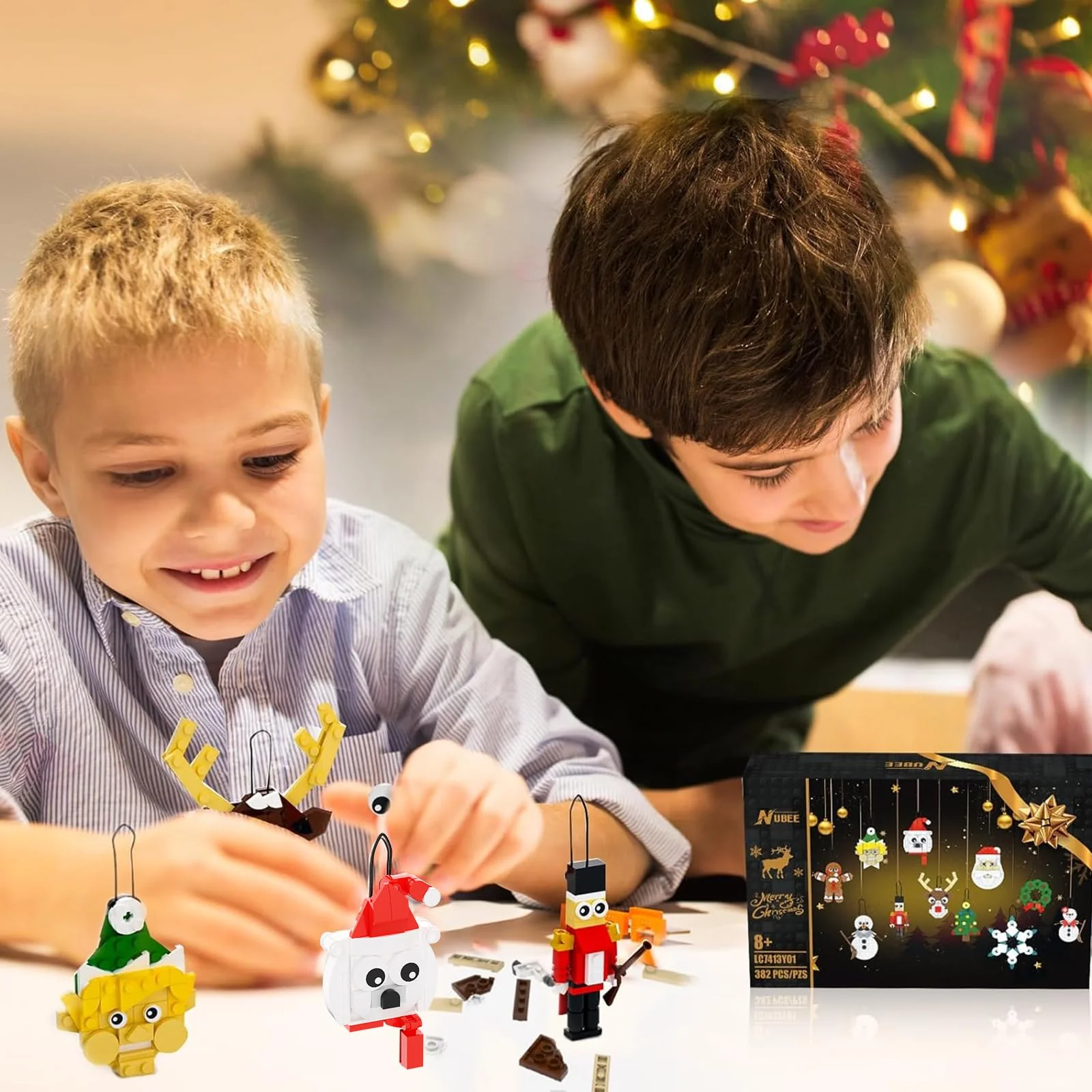 Christmas Ornaments Building Kit, Christmas Tree, Wreath, Santa, Snowman, Gingerbread, Reindeer, Nutcrackers, Snowflake 11-in-1. Stocking Stuffers Decor Toys Gifts for Boys Girls Kids. - Image 3