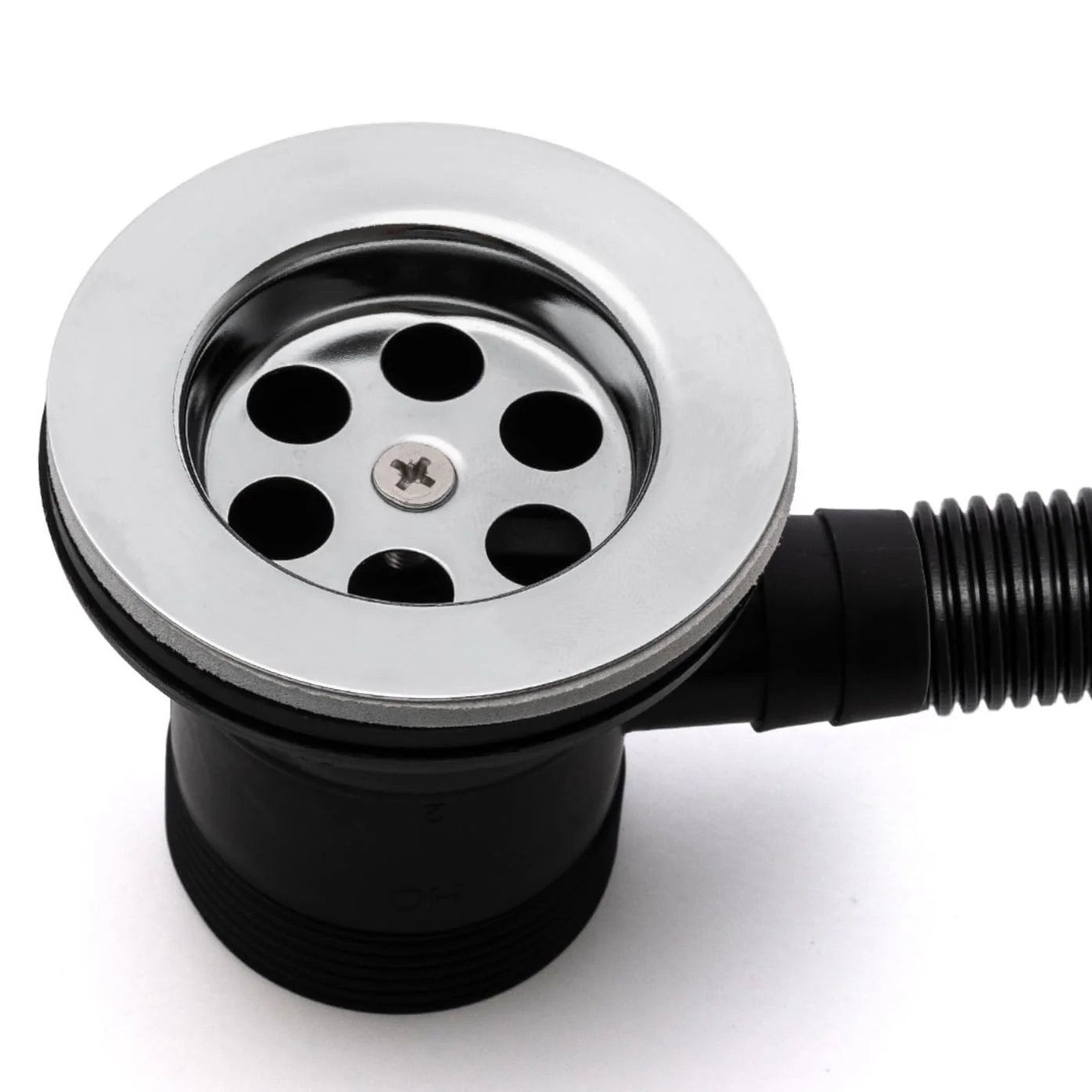 Chrome Retainer Bath Tub Waste Drain with Brass Plug & Overflow and Ball Chain - Image 2