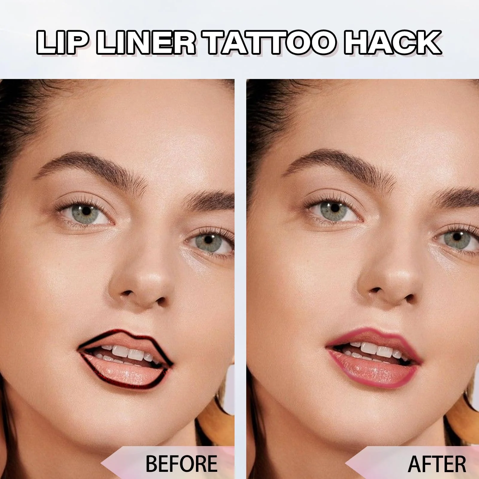 Cilrofelr Peel Off Lip Liner Stain, Long Wear Tattoo Lip Liner with Tweezer, Peel Off Lip Stain with Matte Finish, Long Lasting, Waterproof, Transfer-proof, Highly Pigmented Color (Rose) - Image 6