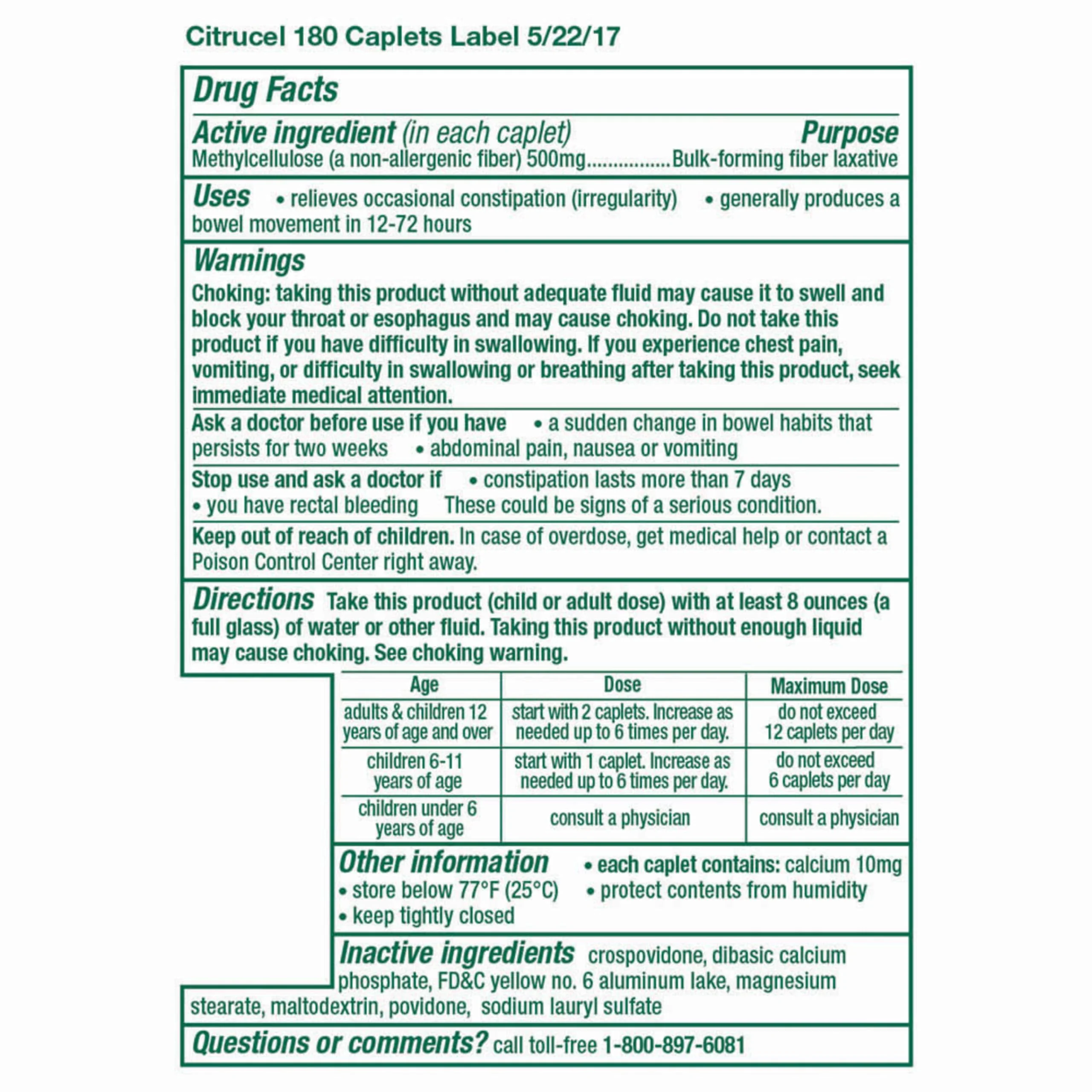 Citrucel Fiber Therapy Caplets for Irregularity, Easy to Swallow Methylcellulose , 180 Count - Image 9