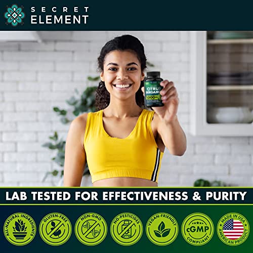 SECRET ELEMENT Citrus Bergamot Extract 1000mg - Organic Citrus Bergamot Supplement for Heart, Immune System Support, and Healthy Aging - Pure, Vegan Bergamot Capsules - Image 3