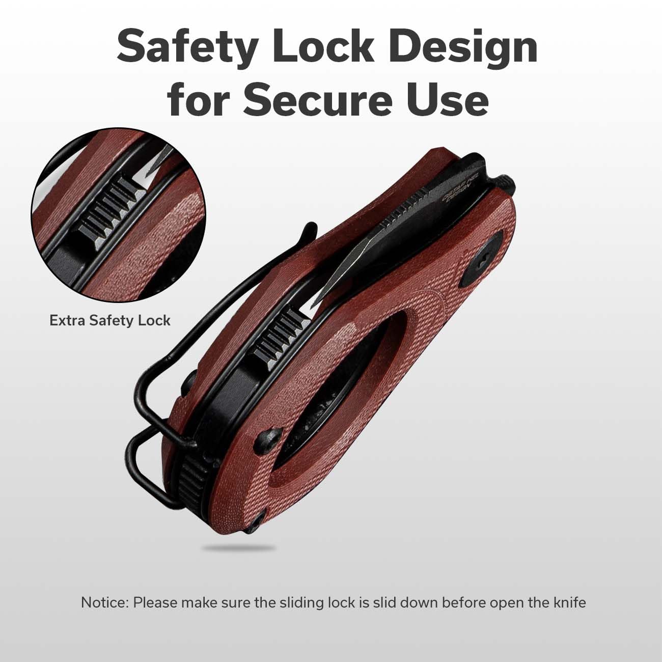 CIVIVI Pyrus Mini Keychain Knife (1 Piece), Small EDC Pocket Folding Box Cutter with 14C28N Blade & Ringed G10 Handle, Christmas Stocking Stuffers Gift for Men Women C23038-1, Burgundy - Image 4