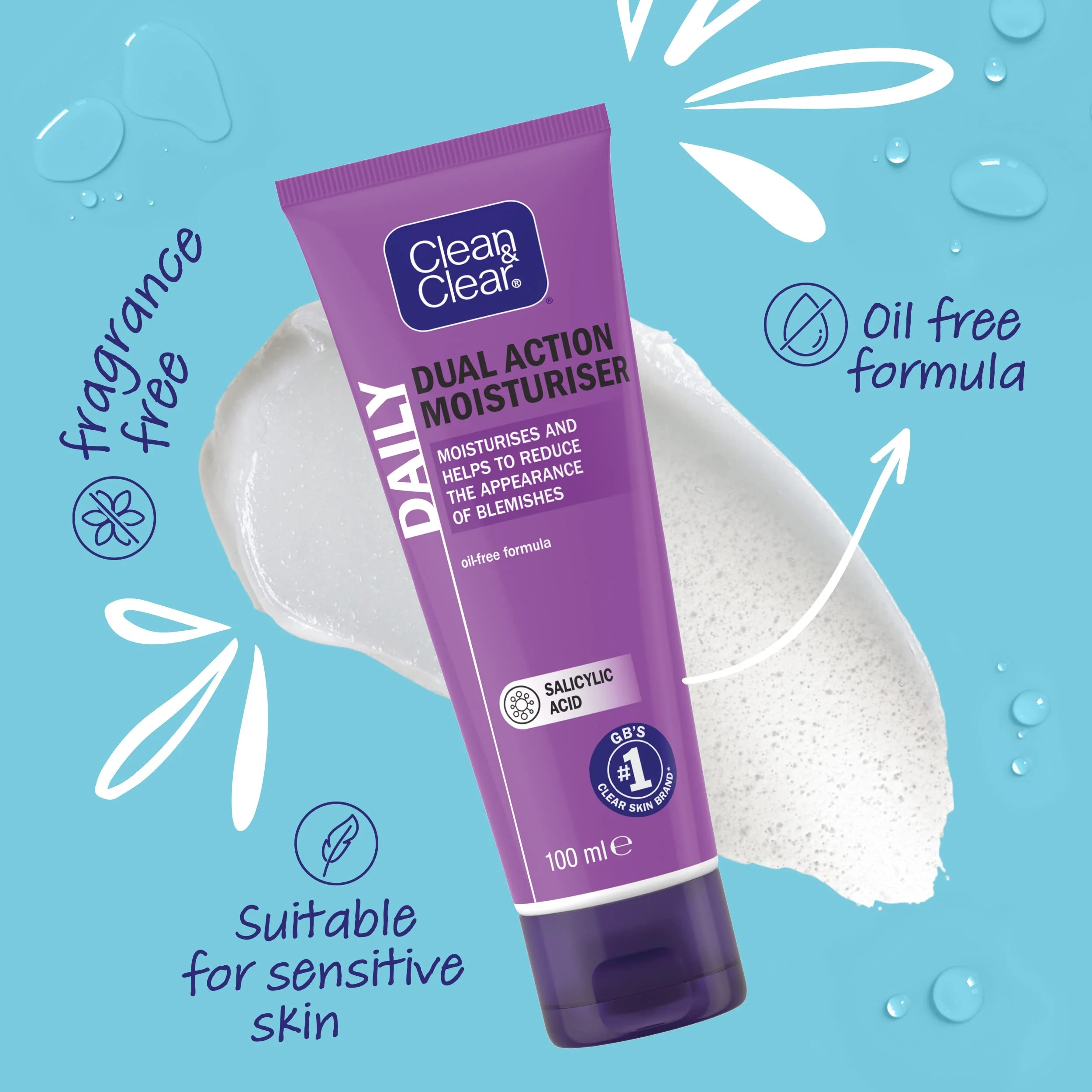 Clean and Clear Dual Action Moisturiser - 100 ml - Image 4