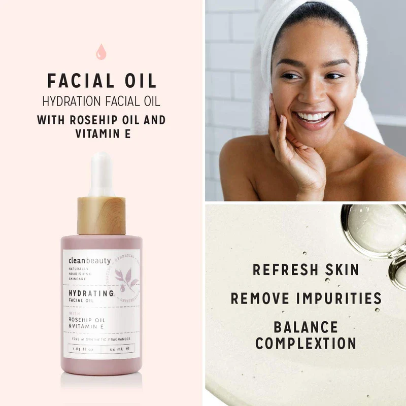 Clean Beauty Hydrating Rose Petal Facial Oil with Rosehip Oil & Vitamin E, Reduce Fine Lines & Dark Spots, Moisturize & Nourish, USA Made (1.83 fl oz) - Image 4