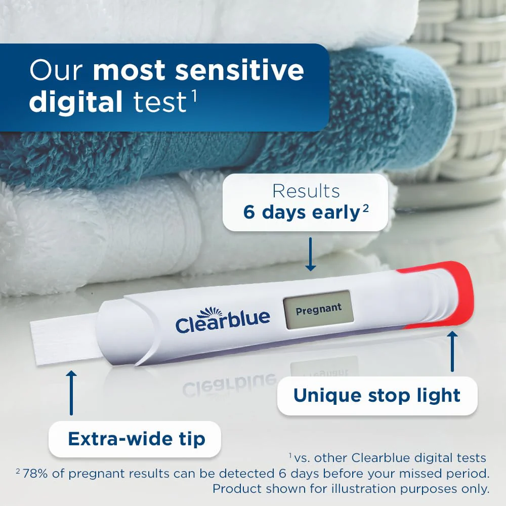 Clearblue Early Digital Pregnancy Test, Early Detection at Home Pregnancy Test, 5 Ct - Image 10