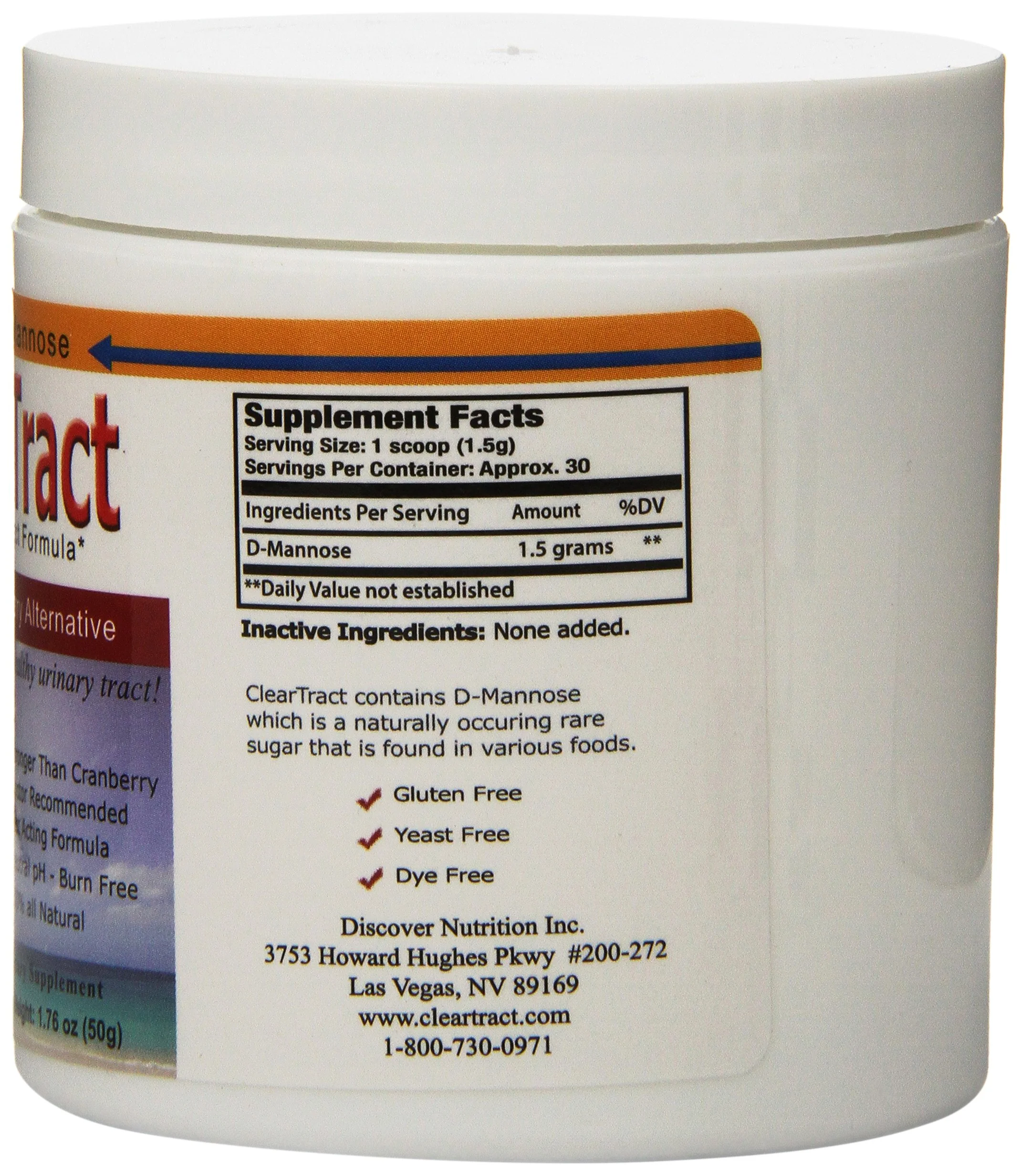 Cleartract D-Mannose Formula Powder, 50 Gram - Image 3
