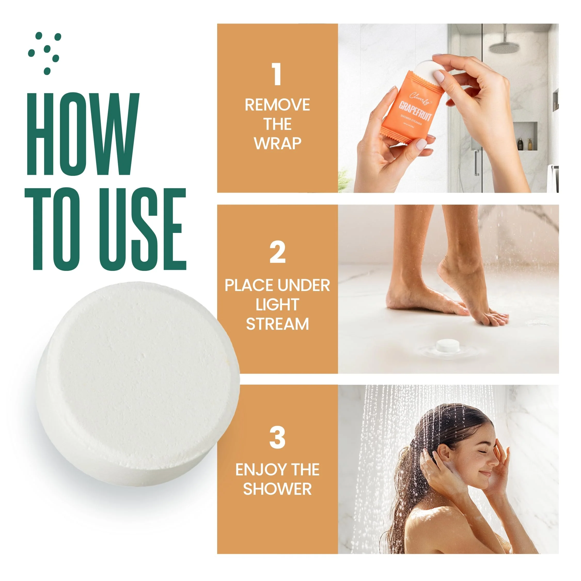 Cleverfy Citrus Shower Steamers Aromatherapy – Stocking Stuffers for Teen Girls, Women and Wife – Christmas Gifts for Teens and Women – White Elephant Gifts for Adults – 18 Tablets - Image 4