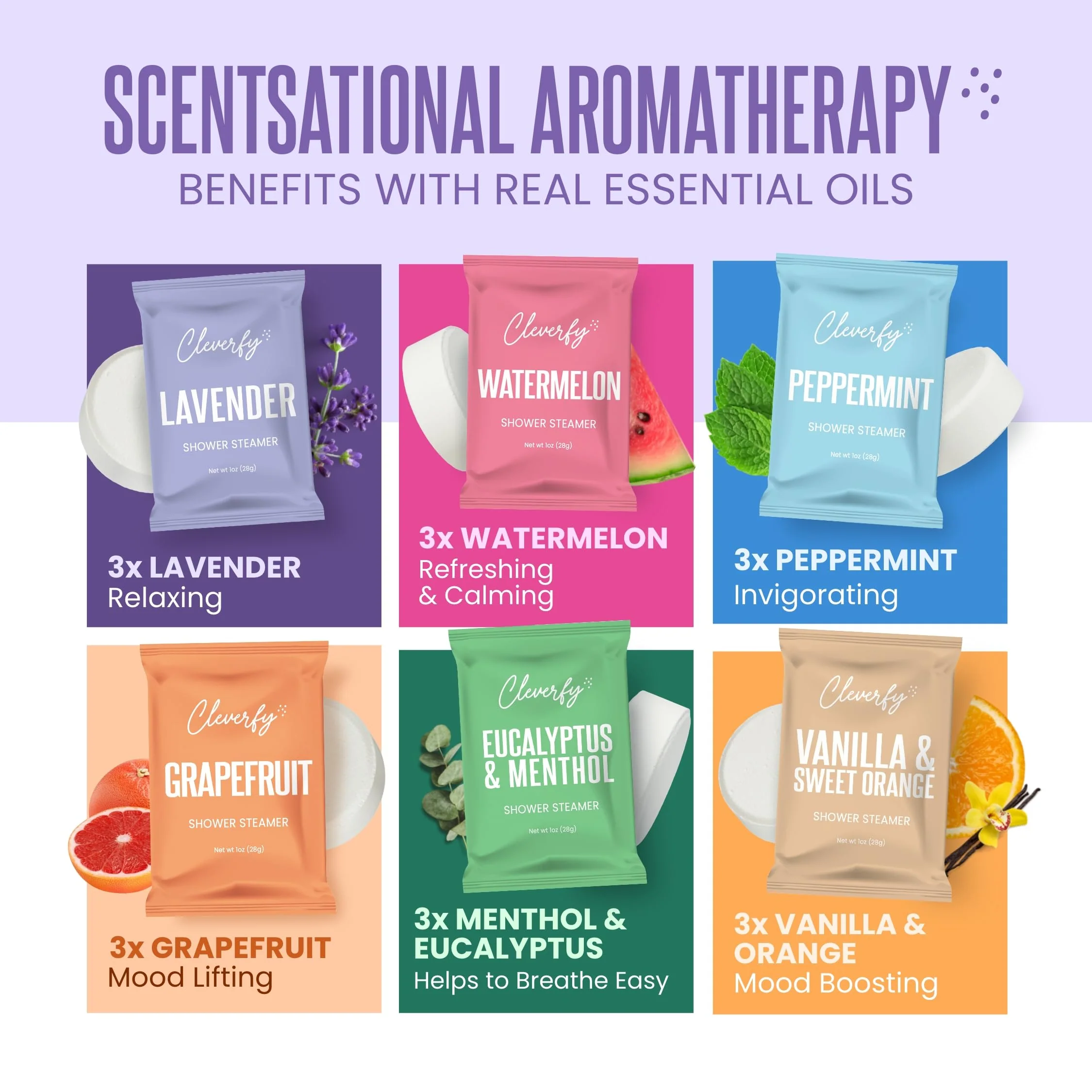 Cleverfy Shower Steamers Aromatherapy – Stocking Stuffers for Women, Teens and Wife – Christmas Gifts for Women and Teen Girls – White Elephant Gifts for Adults – 18 Tablets - Image 6