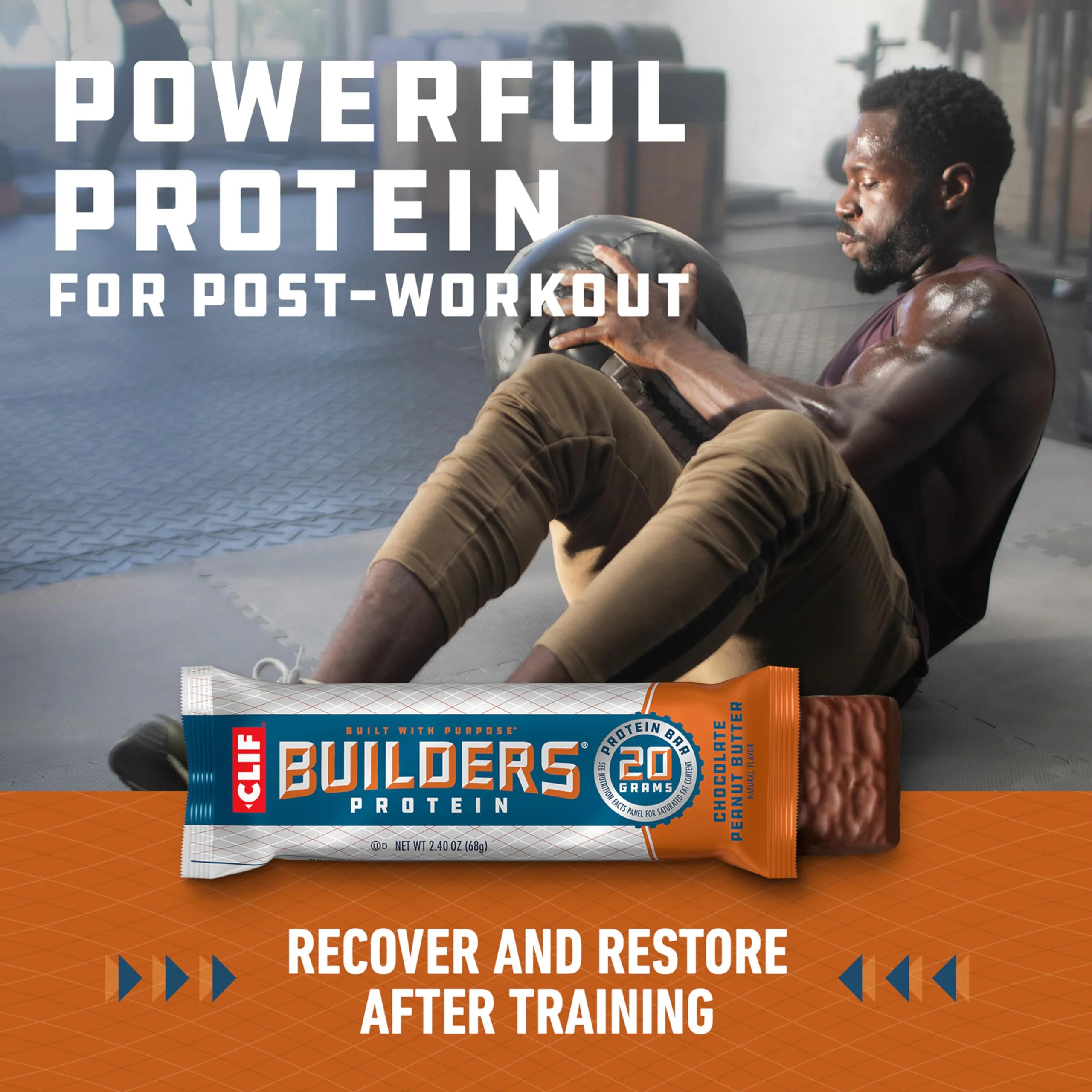 CLIF BUILDERS Protein Bars - Chocolate Peanut Butter Flavor - 20g Plant Based Protein - Gluten Free - Non-GMO - Low Glycemic - No Artificial Sweeteners - Value Pack, 2.4 oz. (12 Count) - Image 14