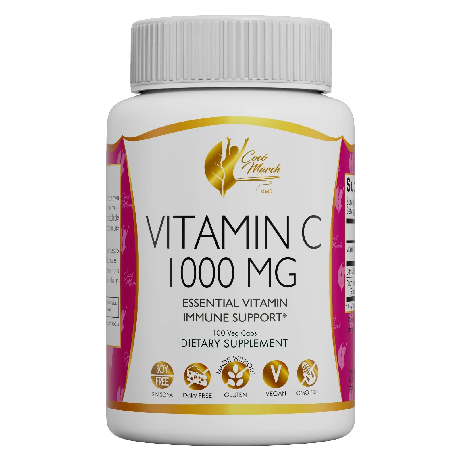 Cocó March N.M.D Vitamin C - Gluten Free, Soy Free, Dairy Free, GMO Free, Vegan (Vitamin C Capsule)